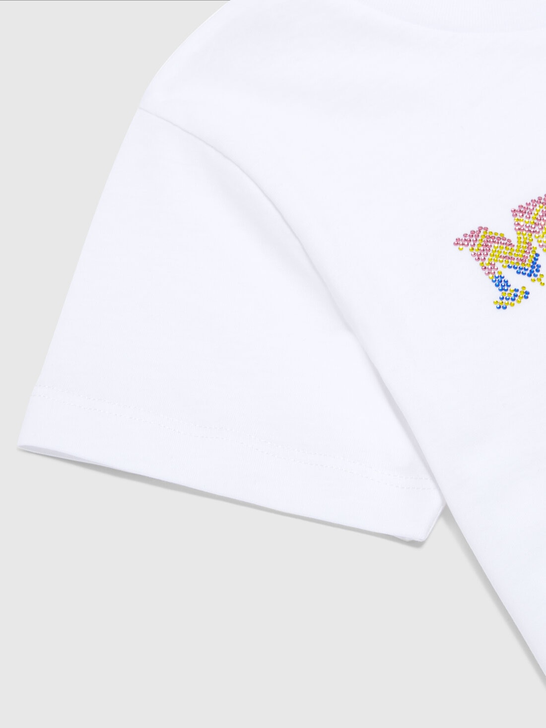 T-shirt en jersey de coton avec imprimé logo à chevrons , Multicolore  - KS24SL04BV00FVS019C - 3