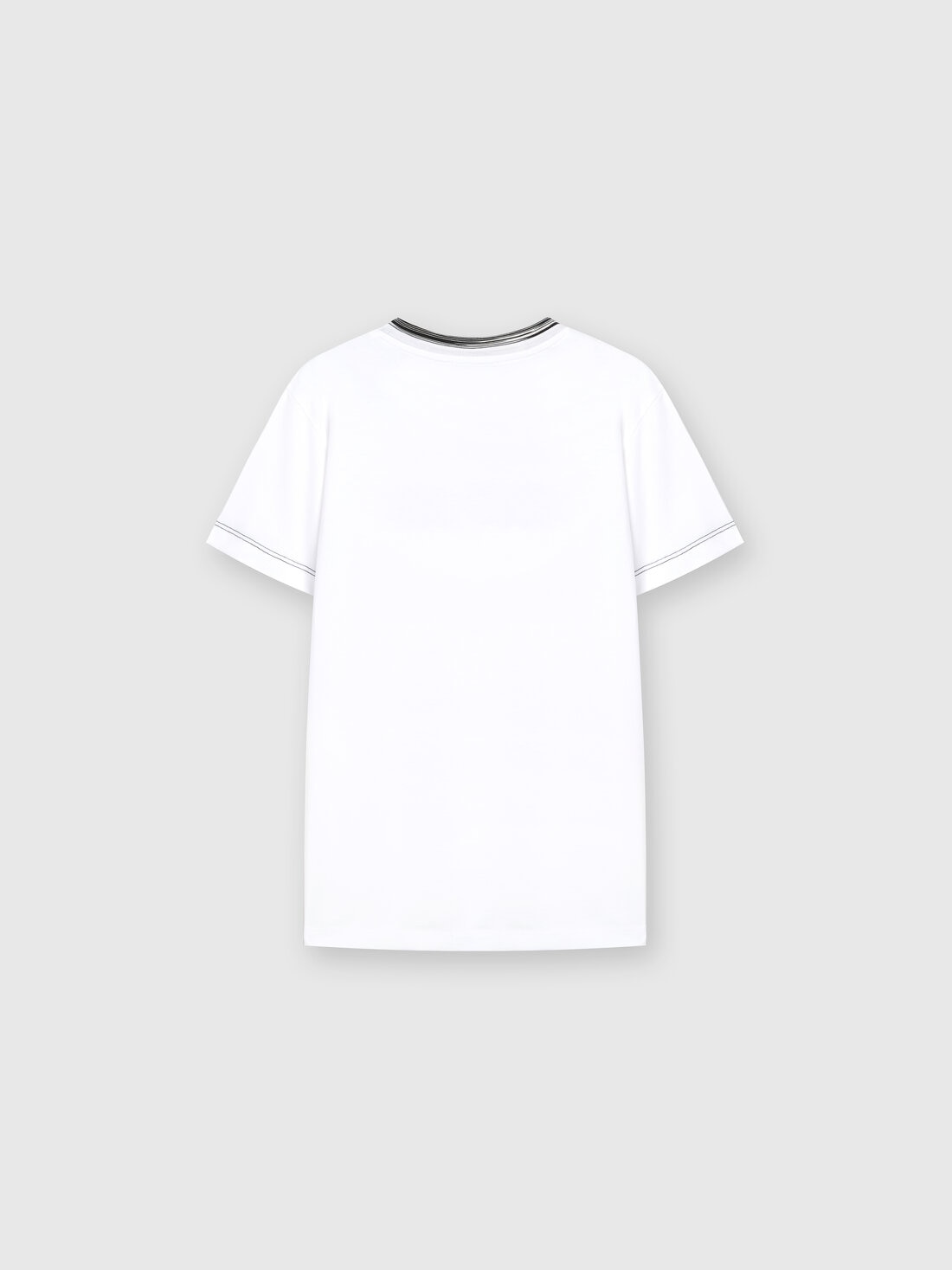 Camiseta en tejido jersey de algodón con logotipo, Blanco & Negro - KS24SL05BV00FWSM92N - 1