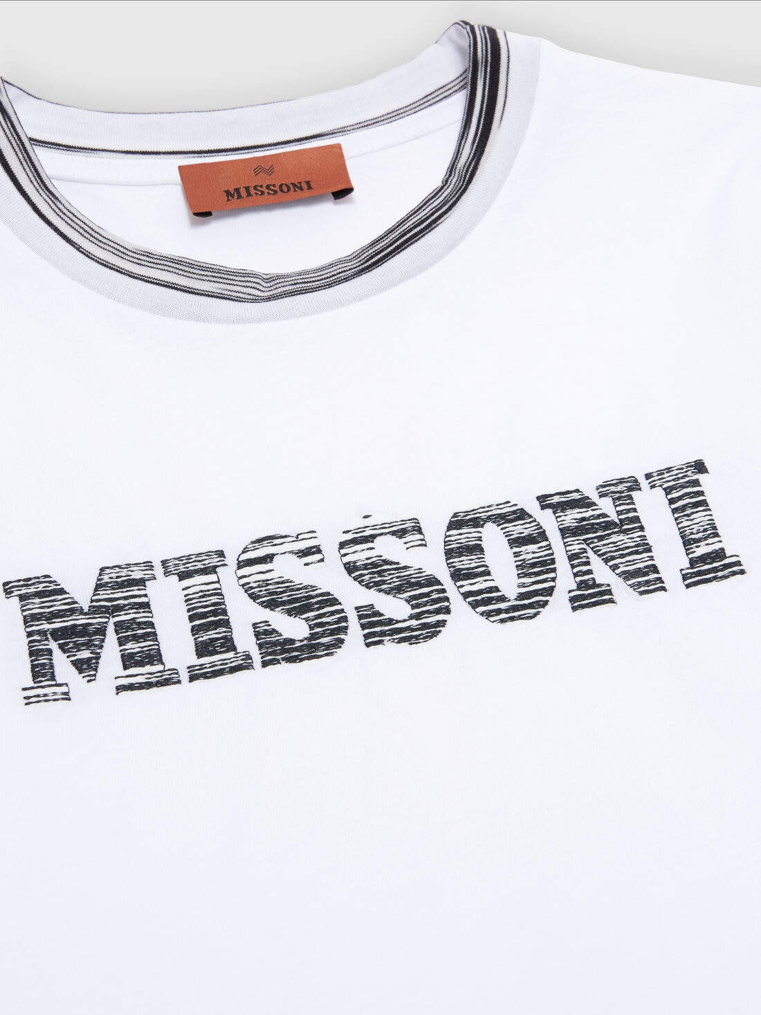 Camiseta en tejido jersey de algodón con logotipo, Blanco & Negro - KS24SL05BV00FWSM92N - 2