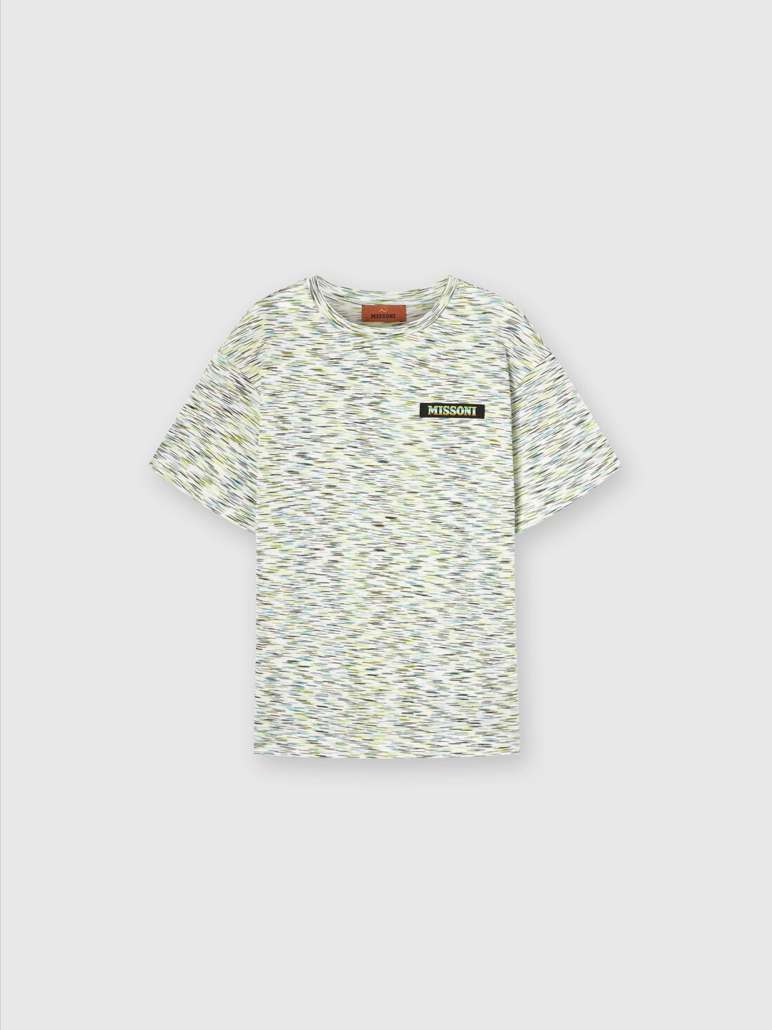 Slub cotton T-shirt with logo lettering, Multicoloured  - KS24SL06BV00FWS613D - 0