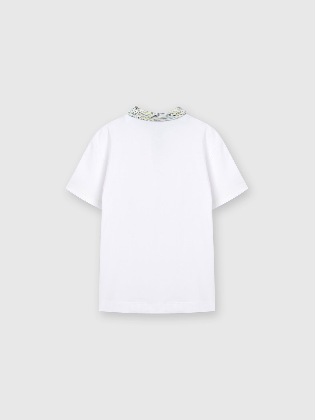 Short-sleeved cotton polo shirt with slub inserts, Multicoloured  - KS24SL07BV00FWS613D - 1