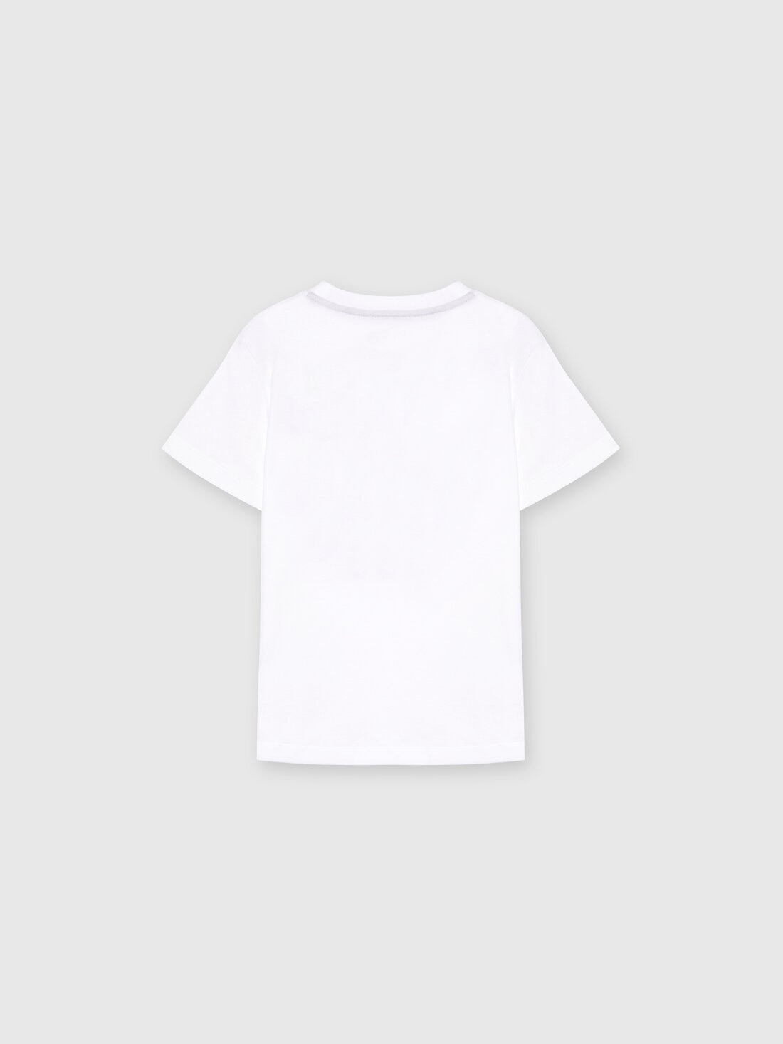 T-shirt in jersey di cotone con stampa chevron e logo, Multicolore  - KS24SL08BV00FWS207Z - 1