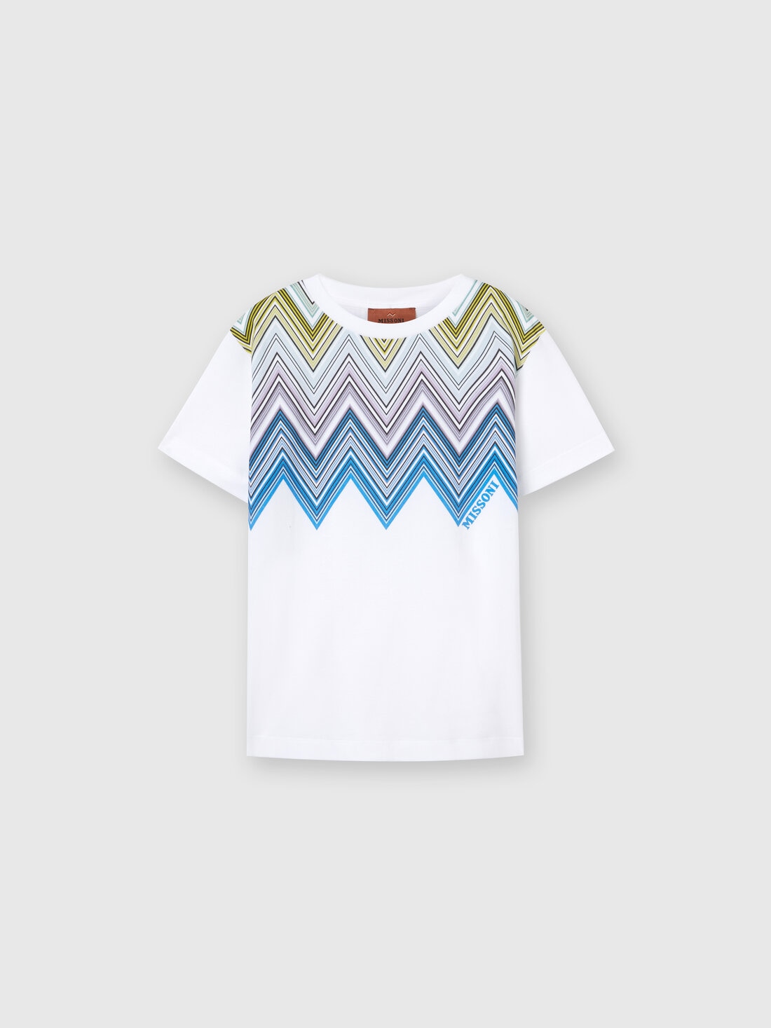 Missoni T-shirt a maniche corte in cotone con stampa chevron