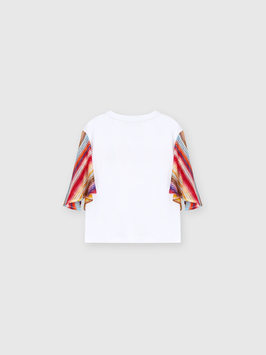 T-shirt en coton avec empiècements contrastant et imprimé logo, Multicolore  - KS24SL0ABV00FXS019C - 1