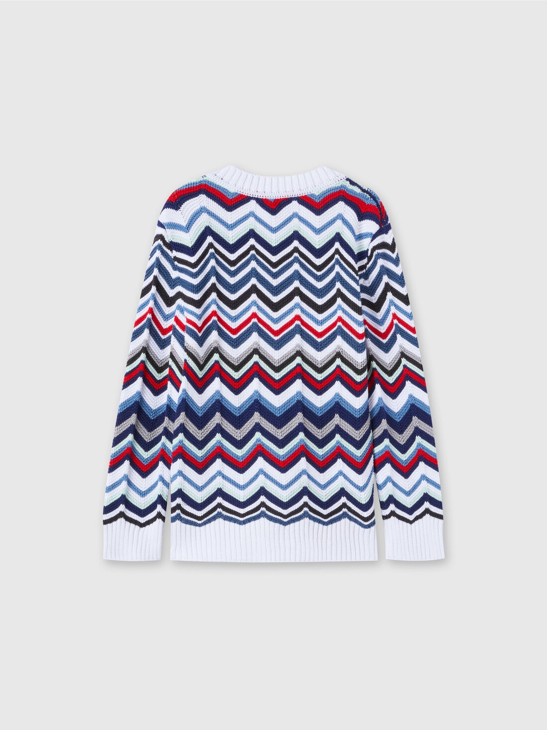 Cotton chevron knit cardigan, Multicoloured  - KS24SM00BV00FWSM9FV - 1