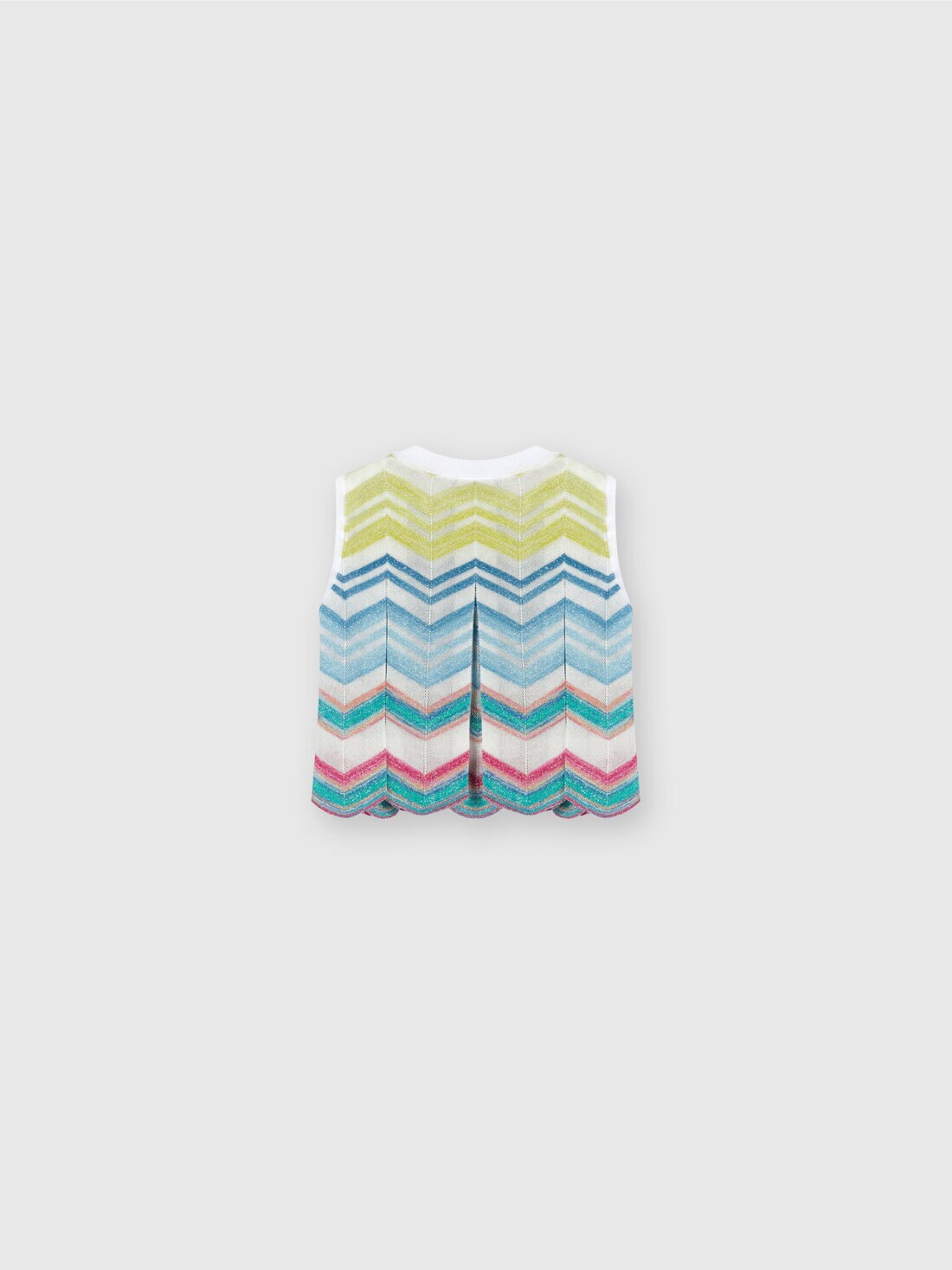 Sleeveless top in lamé viscose blend knit, Multicoloured  - KS24SN00BV00FVSM923 - 1