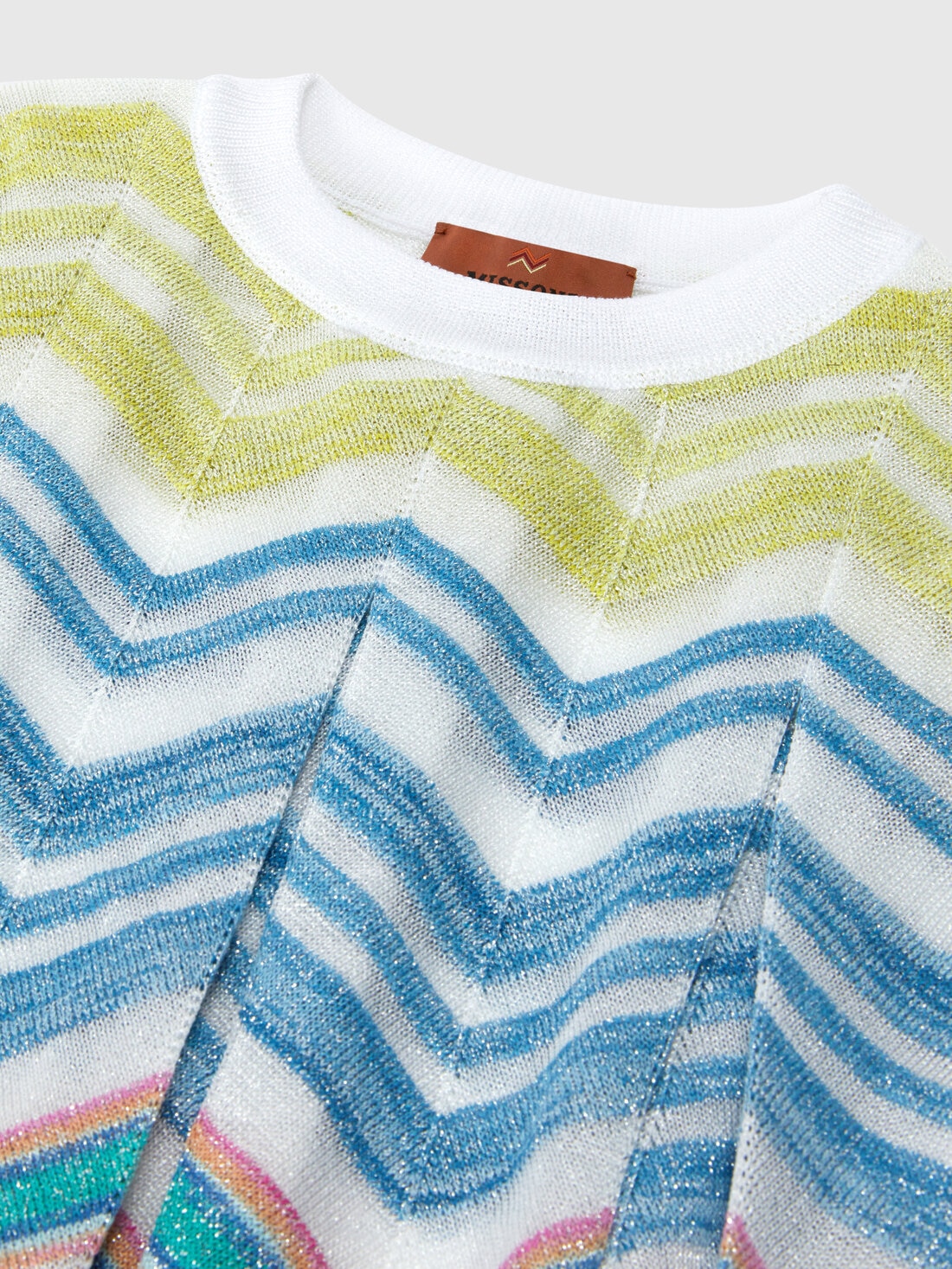 Sleeveless top in lamé viscose blend knit, Multicoloured  - KS24SN00BV00FVSM923 - 3