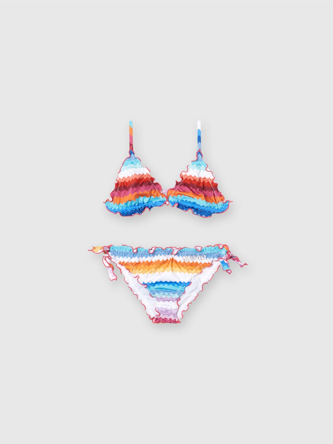 Bikini con motivo zig zag e logo , Multicolore  - KS24SP00BV00FVSM923 - 0