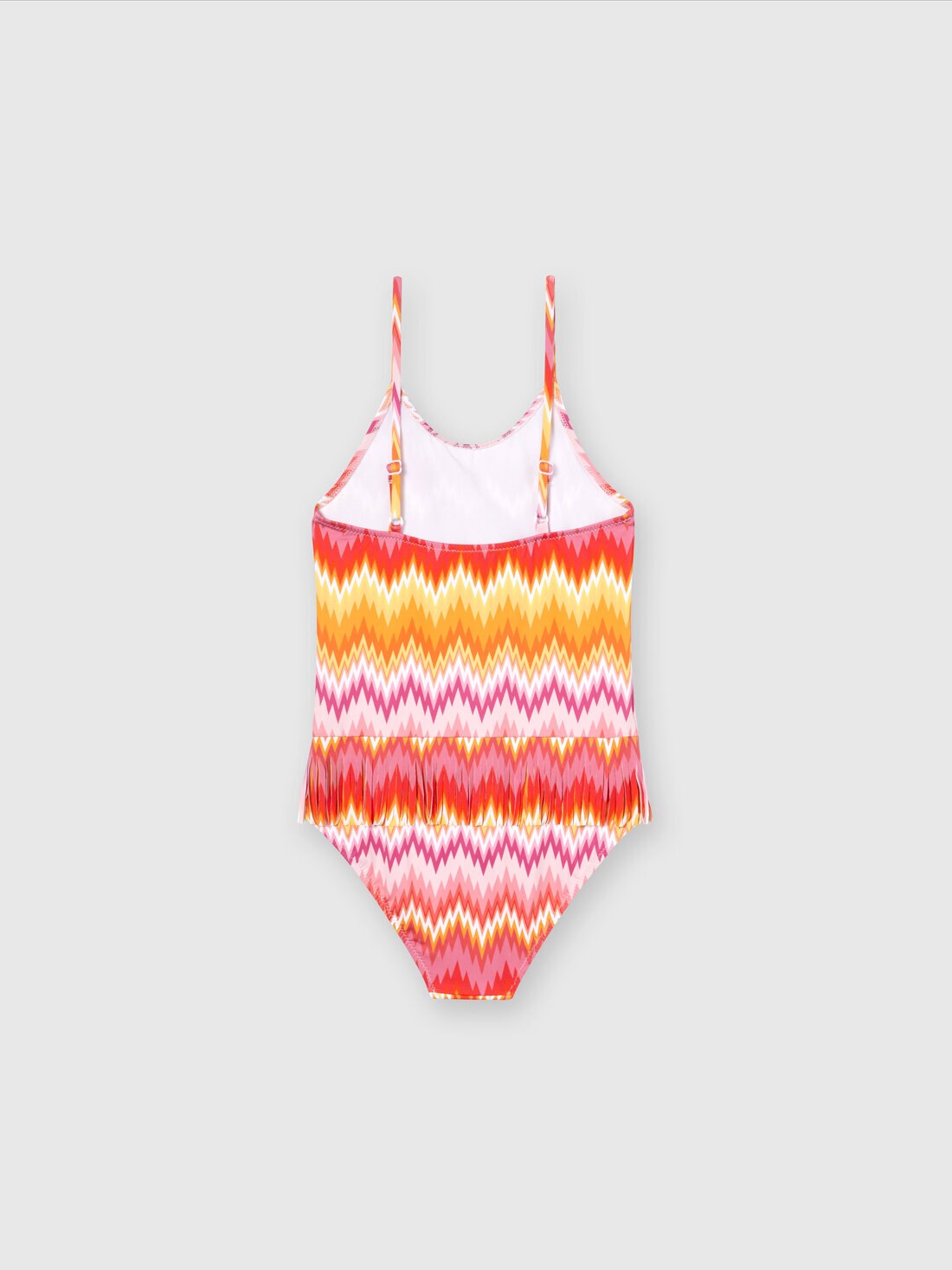 One-piece swimming costume with chevron pattern and logo lettering, Multicoloured  - KS24SP07BV00FVSM923 - 1