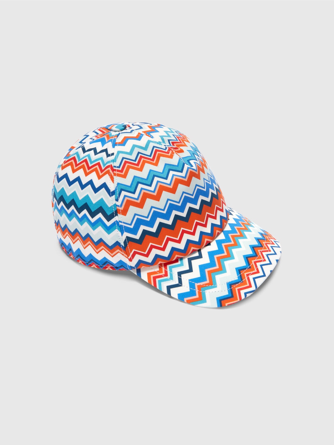 Hat with visor in cotton with zigzag pattern, Multicoloured  - 8053147140742 - 1