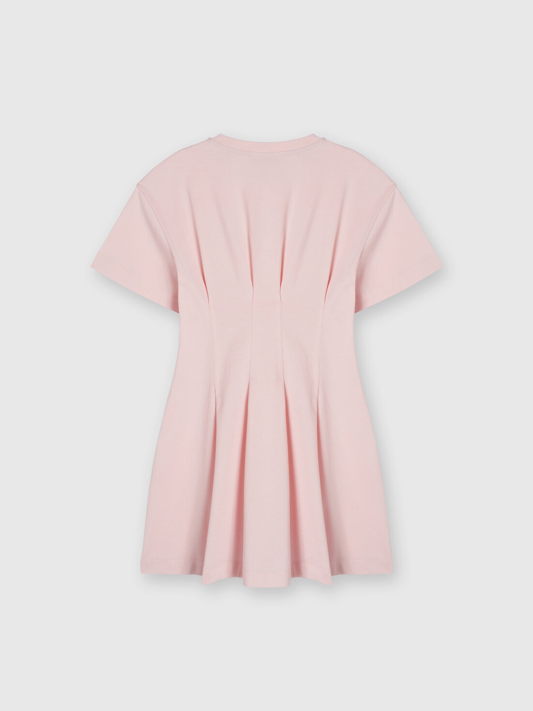 Short-sleeved cotton dress with logo lettering, Pink   - KS24WG01BV00GVS30F3 - 1