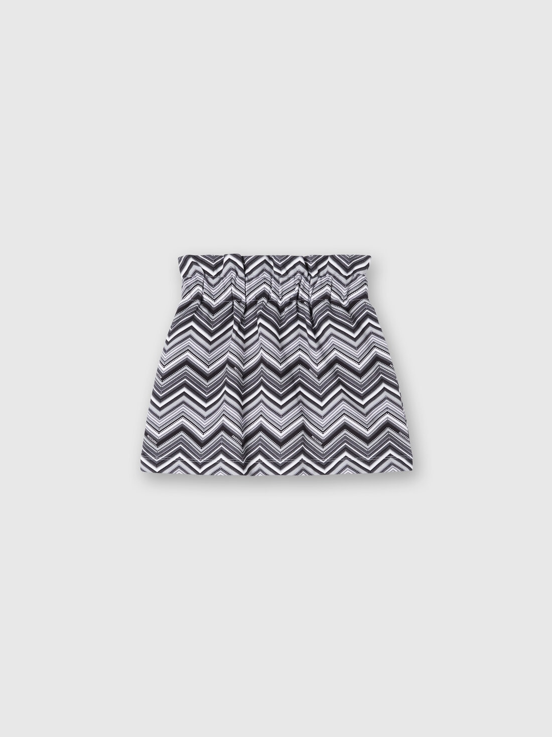 Zig zag cotton skirt with logo, Black & Multicoloured  - KS24WH00BV00GVS91OA - 0