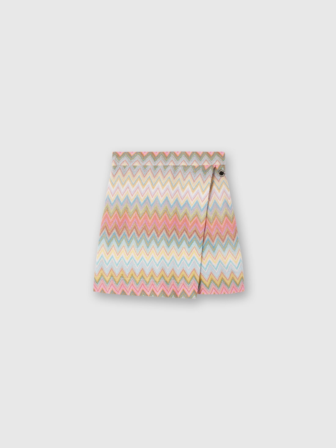 Wrap skirt in zig zag lamé knit, Multicoloured  - KS24WH01BV00GVSM923 - 0