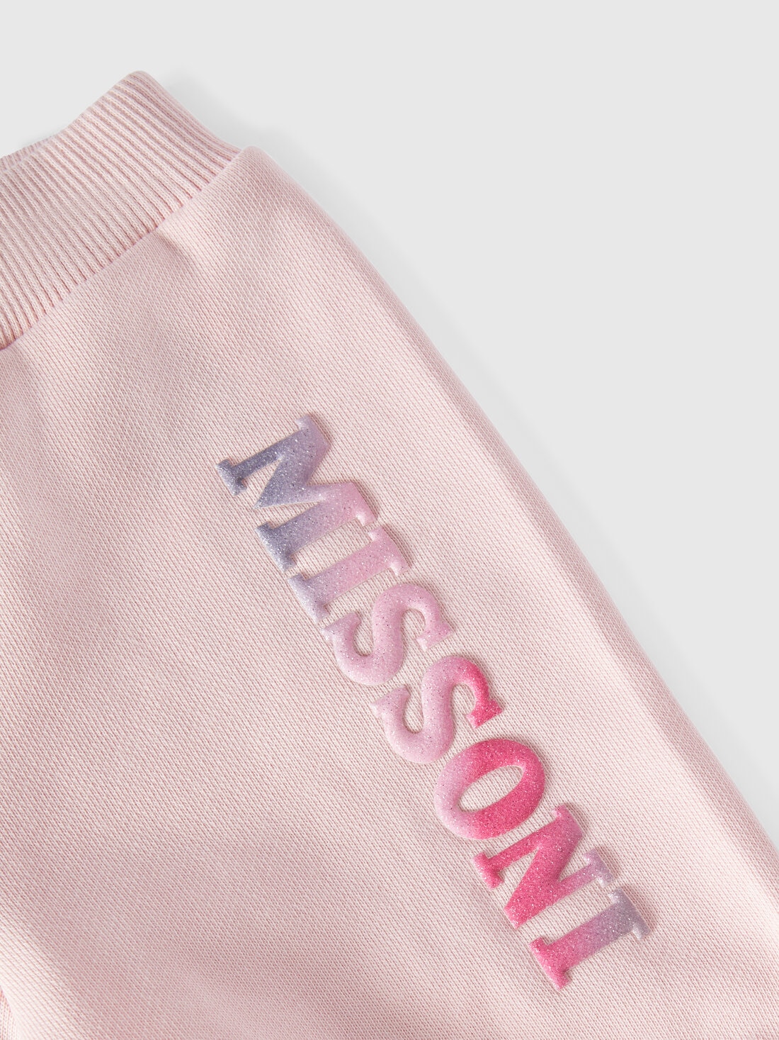 Cotton joggers with ruffles on the bottom and logo, Pink   - 8053147471709 - 2