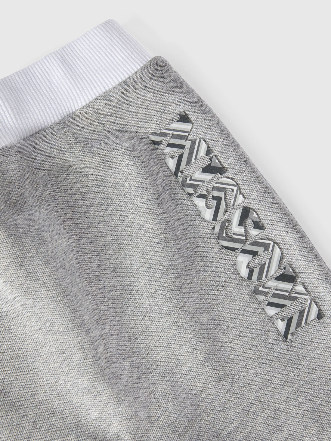 Cotton joggers with embossed logo print, Grey - KS24WI01BV00GWS91O8 - 3