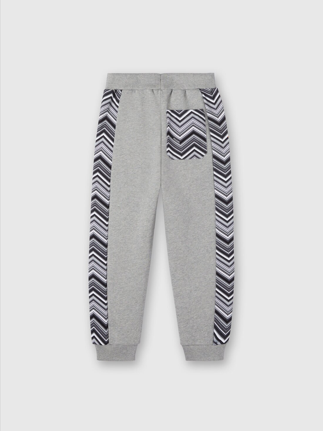 Cotton joggers with zigzag inserts, Grey - KS24WI02BV00GWS91O8 - 1