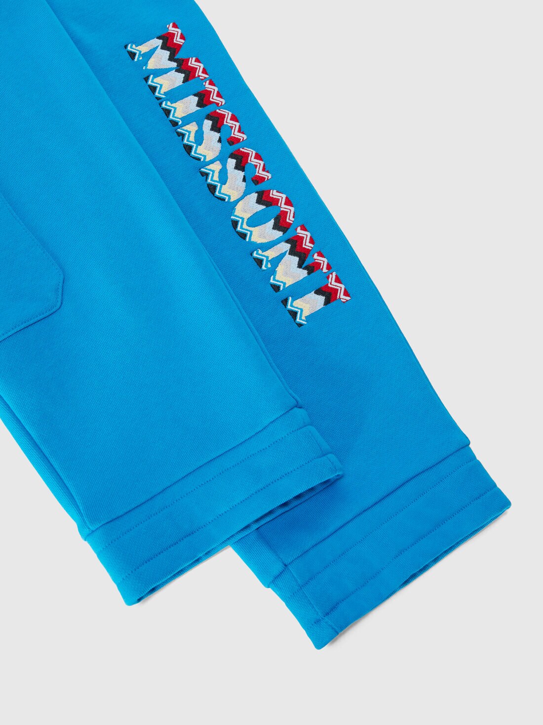 Cotton cargo joggers with logo lettering, Sky Blue - KS24WI03BV00GWS72KH - 3