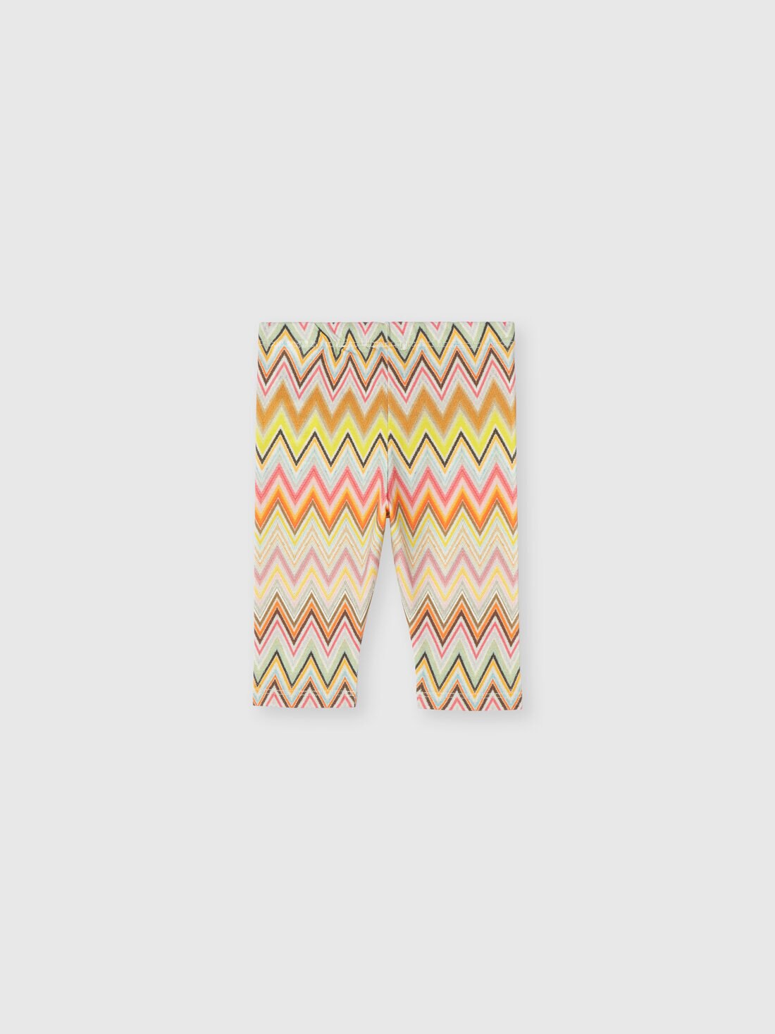 Leggings in zigzag stretch cotton, Beige & Multicoloured  - KS24WI05BV00GVS01H2 - 1