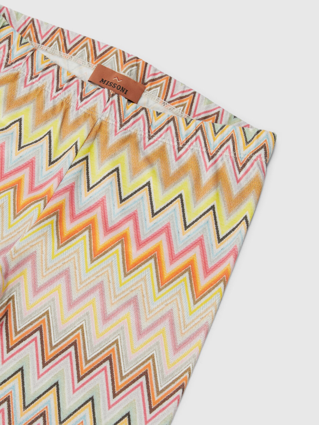 Zig zag stretch cotton leggings with logo, Beige & Multicoloured  - KS24WI06BV00GVS01H2 - 2