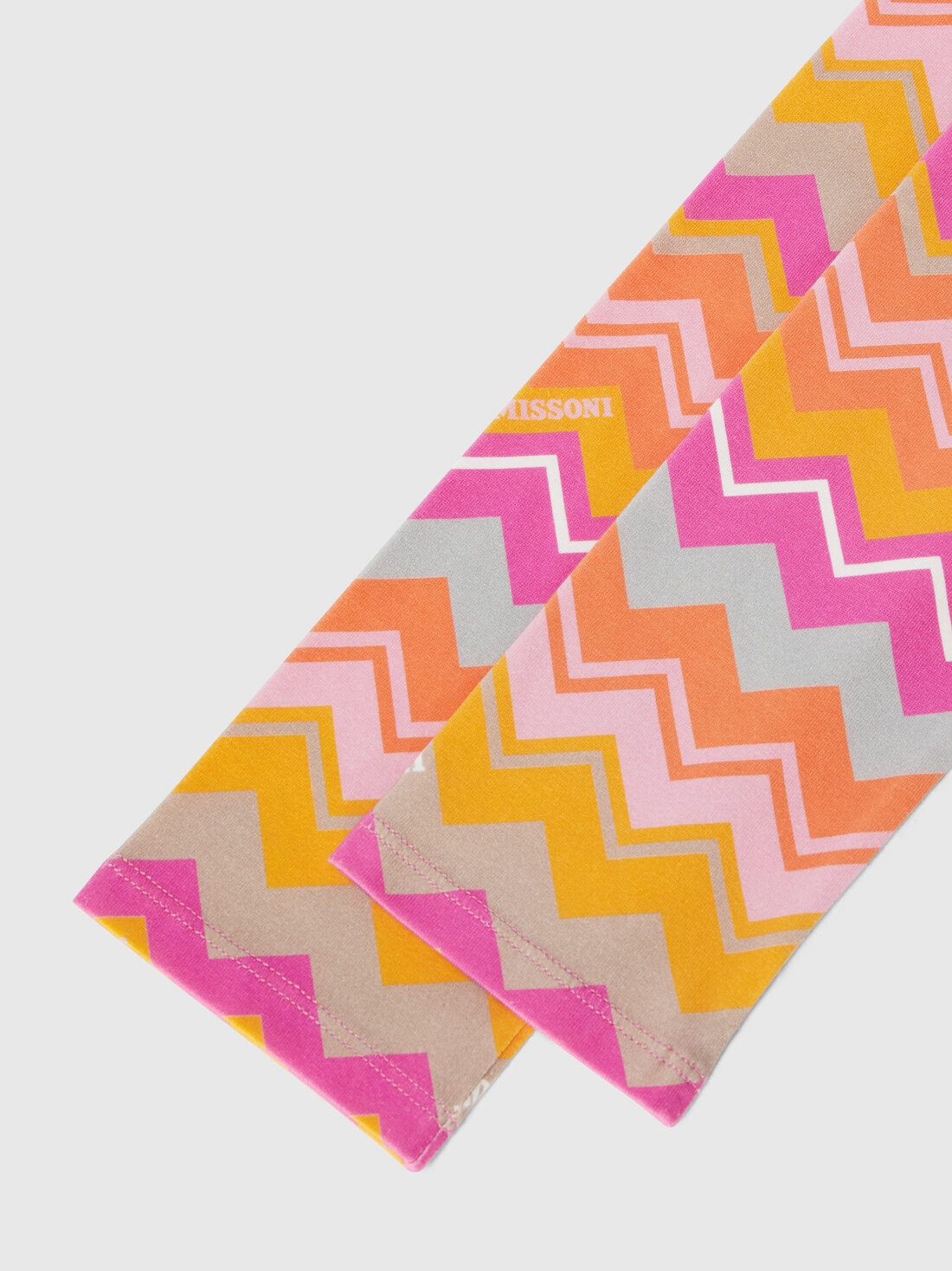 Zig zag stretch cotton leggings with logo, Fuchsia & Red - KS24WI06BV00GVS30F5 - 3