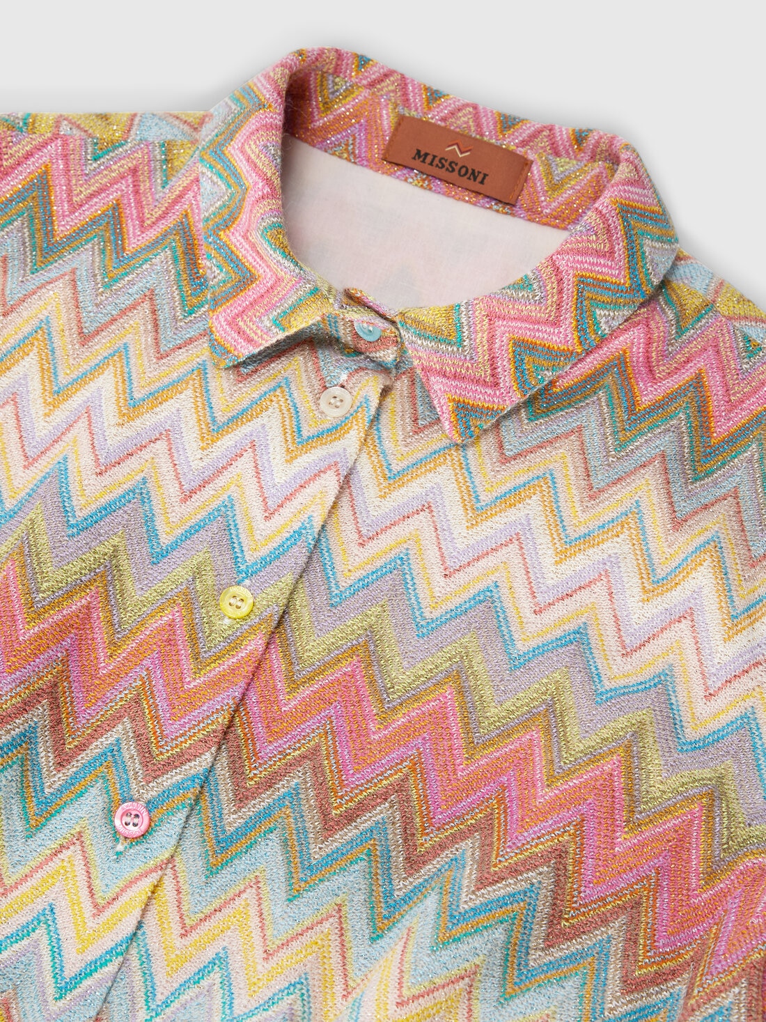Lamé zig zag knit overshirt, Multicoloured  - KS24WJ00BV00GVSM923 - 2