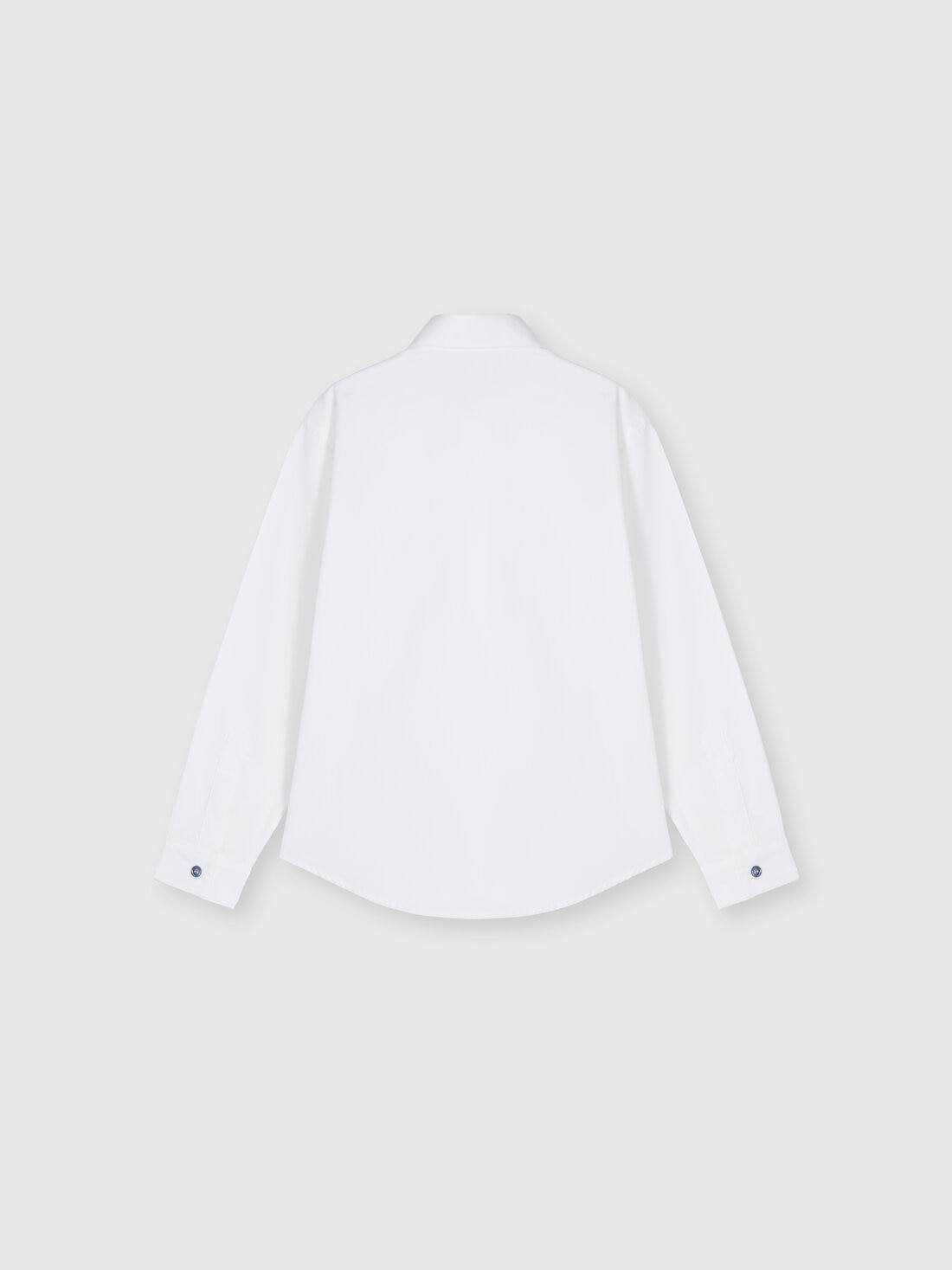 Cotton shirt with zigzag detail on the breast pocket, White & Multicoloured   - KS24WJ01BV00GWS019C - 1