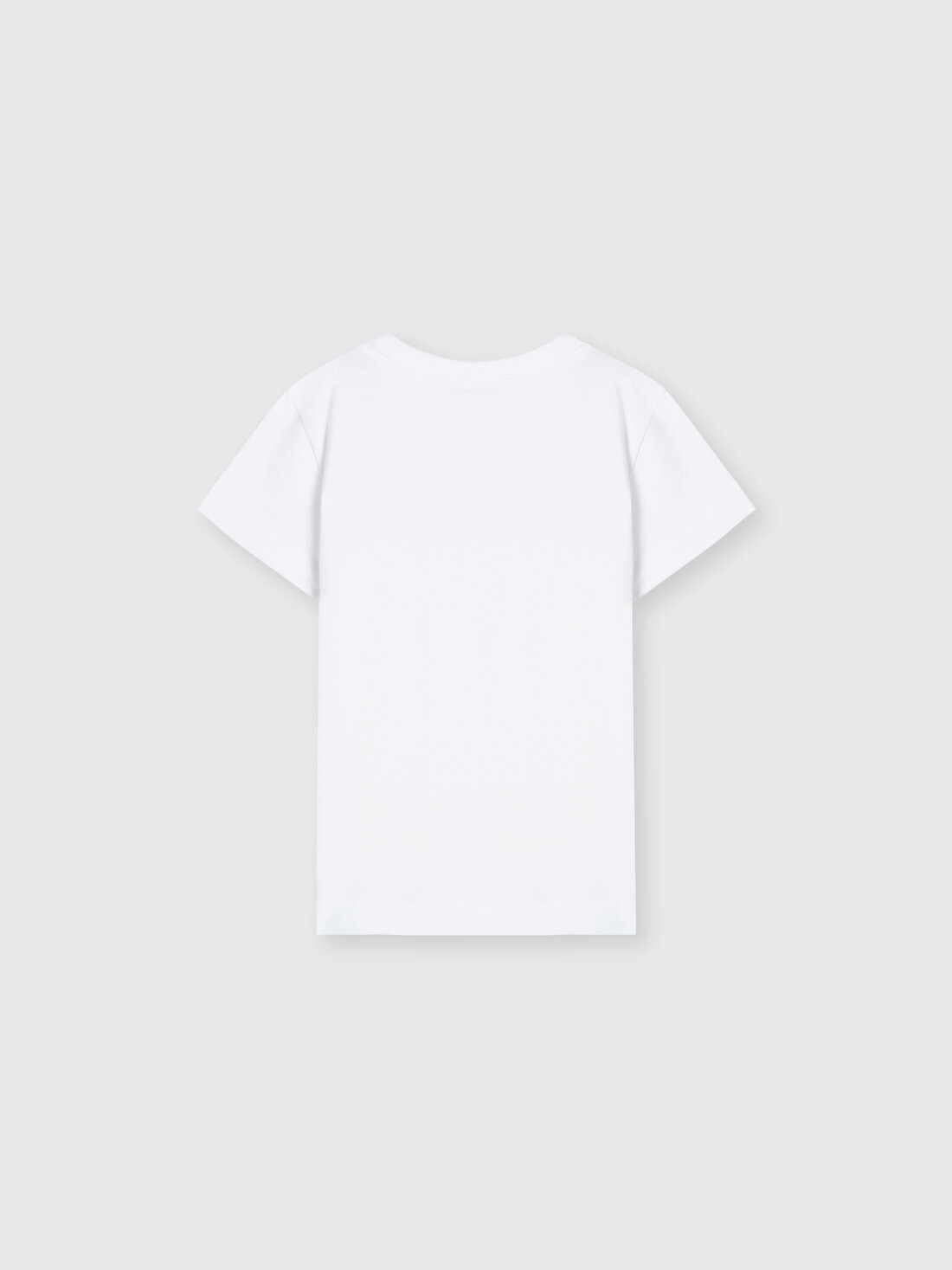 Cotton crewneck T-shirt with rhinestone lettering, White  - KS24WL04BV00GVS019E - 1