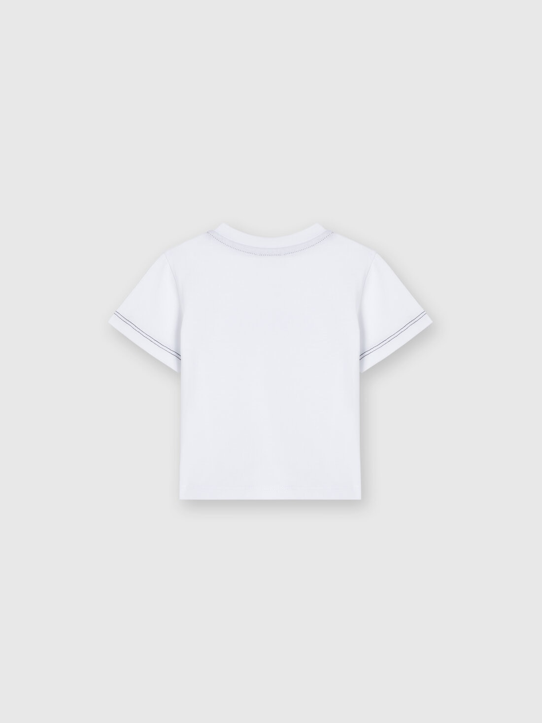 Cotton crewneck T-shirt with embossed logo, Black & White - KS24WL06BV00GWSM92N - 1