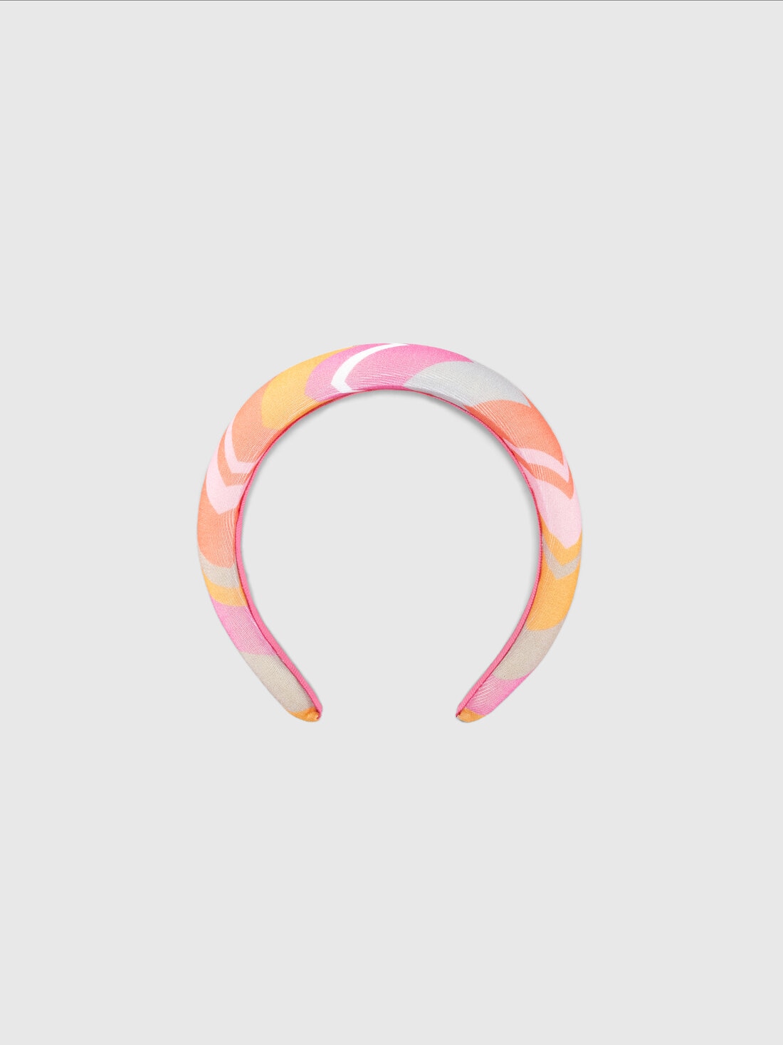 Rounded zig zag cotton headband, Fuchsia & Red - 8053147473536 - 1