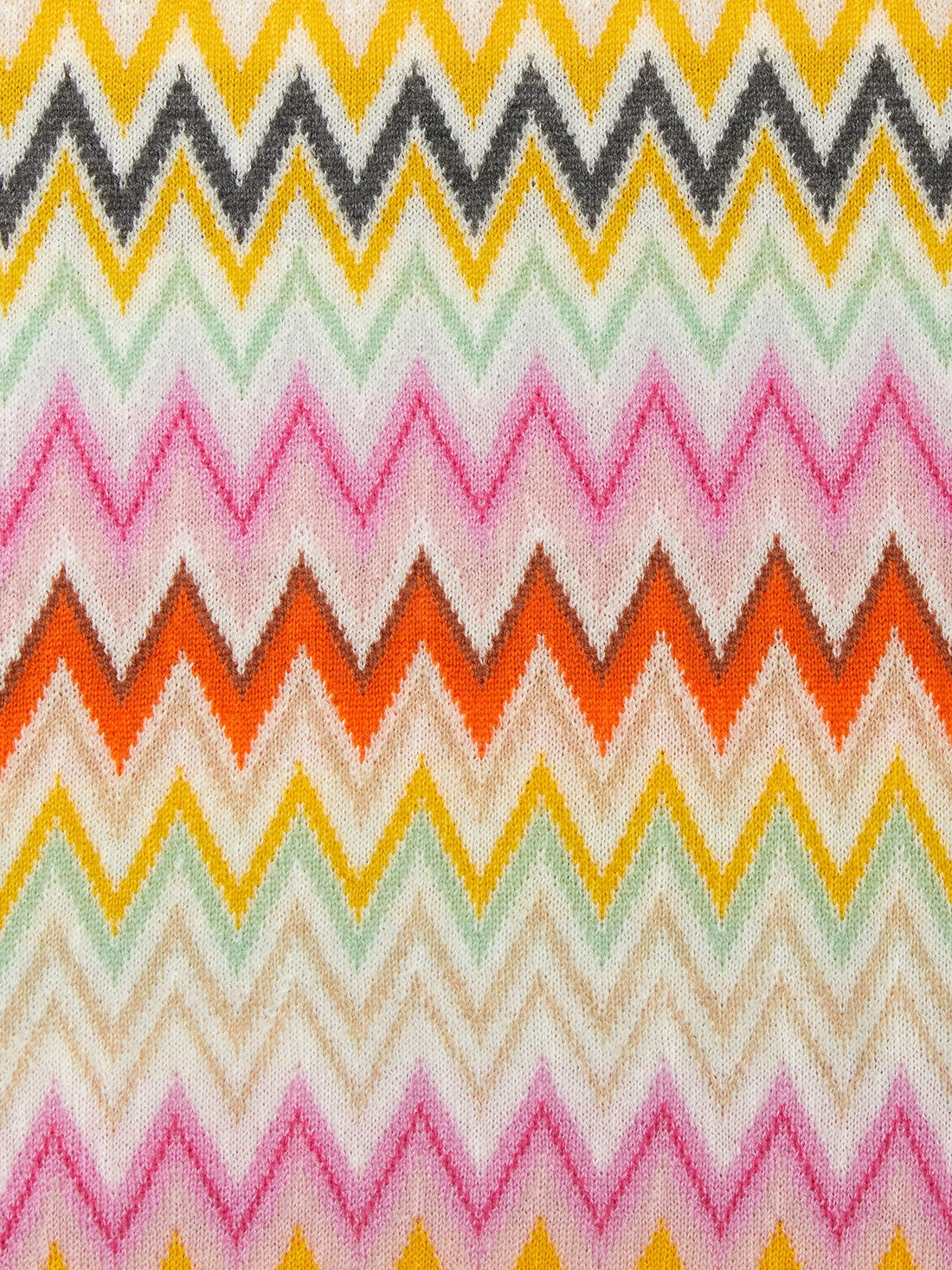 Zig zag wool scarf with logo appliqué, Multicoloured  - KS24WS04BV00GVSM923 - 2