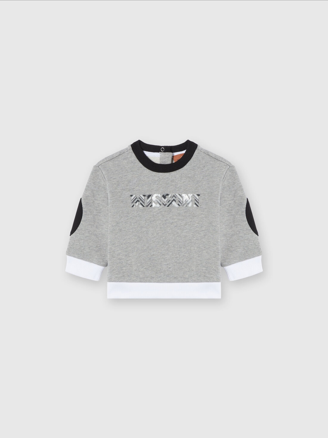 Cotton crewneck sweatshirt with embossed logo print, Grey - KS24WW04BV00GWS91O8 - 0