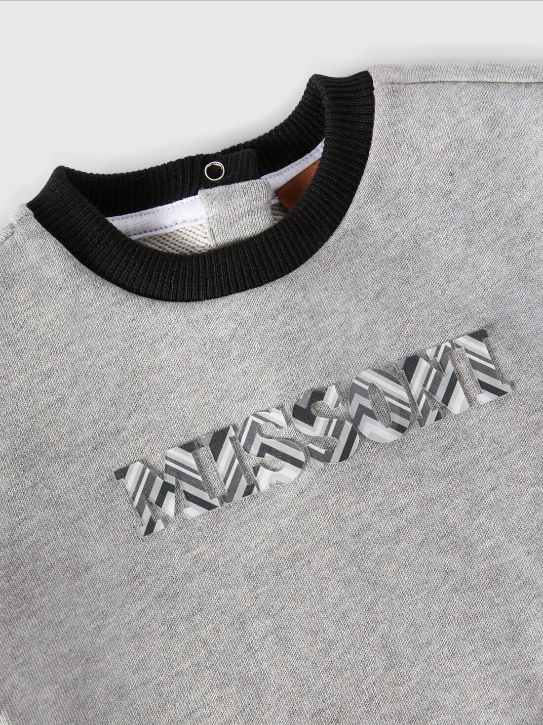 Cotton crewneck sweatshirt with embossed logo print, Grey - KS24WW04BV00GWS91O8 - 2