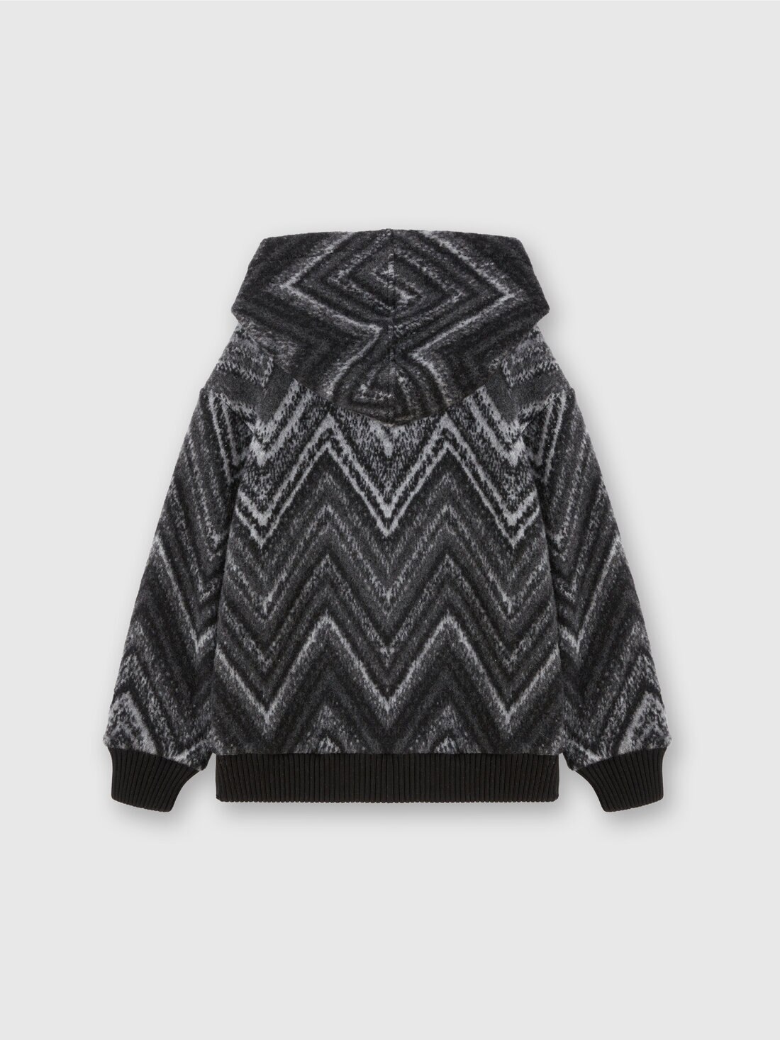 Wool-blend hooded sweatshirt, Black & Grey - KS24WW07BV00GWS91O9 - 1