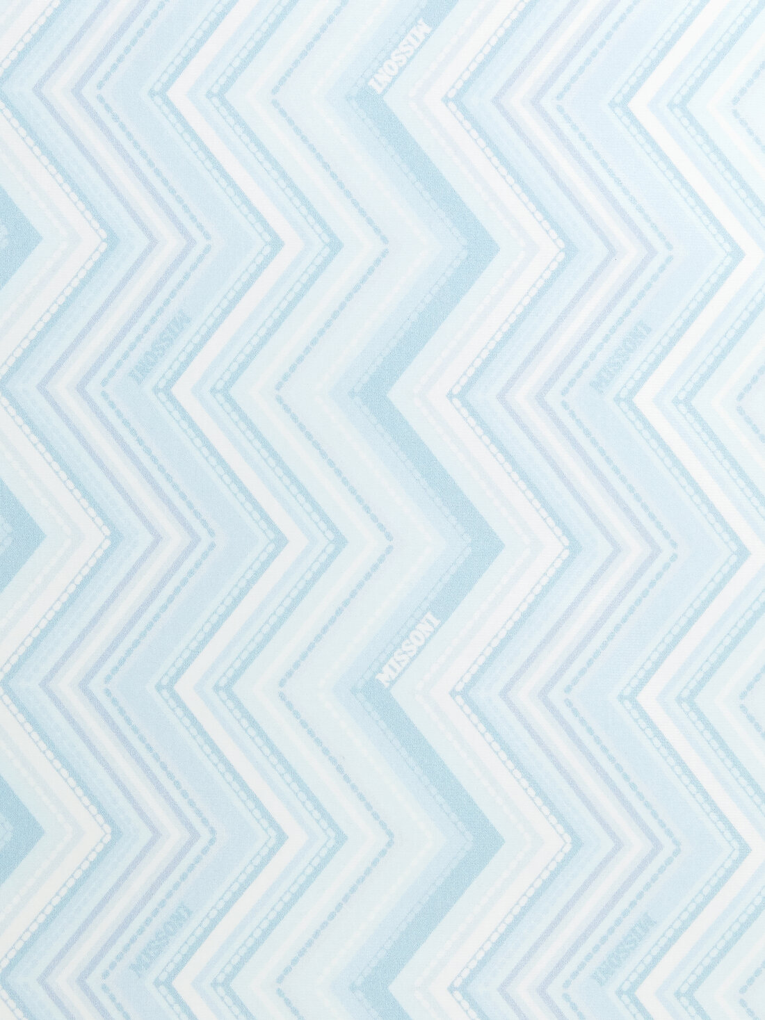Zig zag stretch cotton blanket with logo lettering, Light Blue & White - 8053147474236 - 3