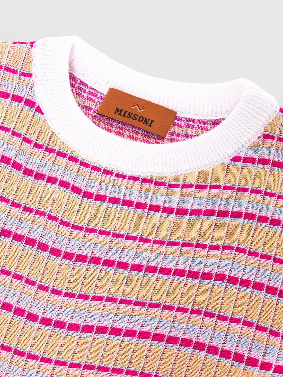 Striped dress with pleated skirt in 100% viscose, Multicoloured  - KS25SG02BV00HMSM923 - 2