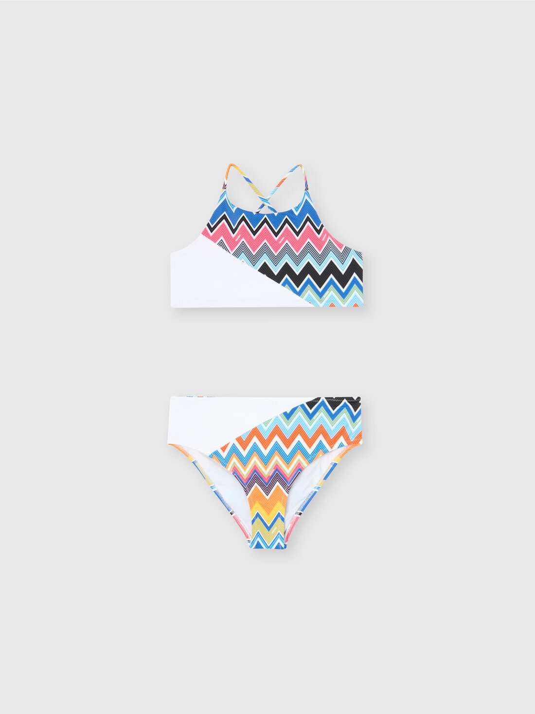 Bikini mit Zickzack-Print-Top, Mehrfarbig  - KS25SP01BV00HMSM9RW - 0