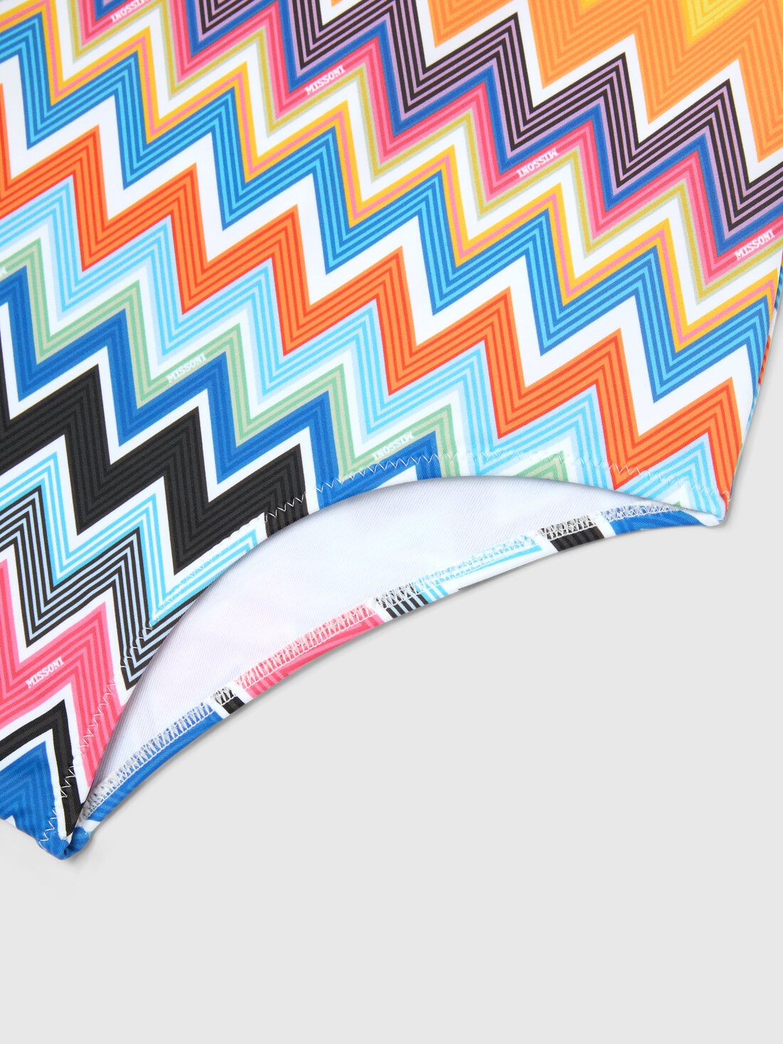 Maillot de bain une pièce avec décolleté rond et imprimé zig zag sur la partie supérieure, Multicolore  - KS25SP07BV00HMSM923 - 3