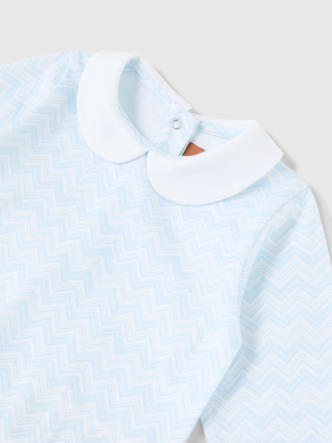 Newborn romper and beanie set in 100% cotton with zigzag pattern, White & Blue - KS25SU02BV00HNS72KG - 3