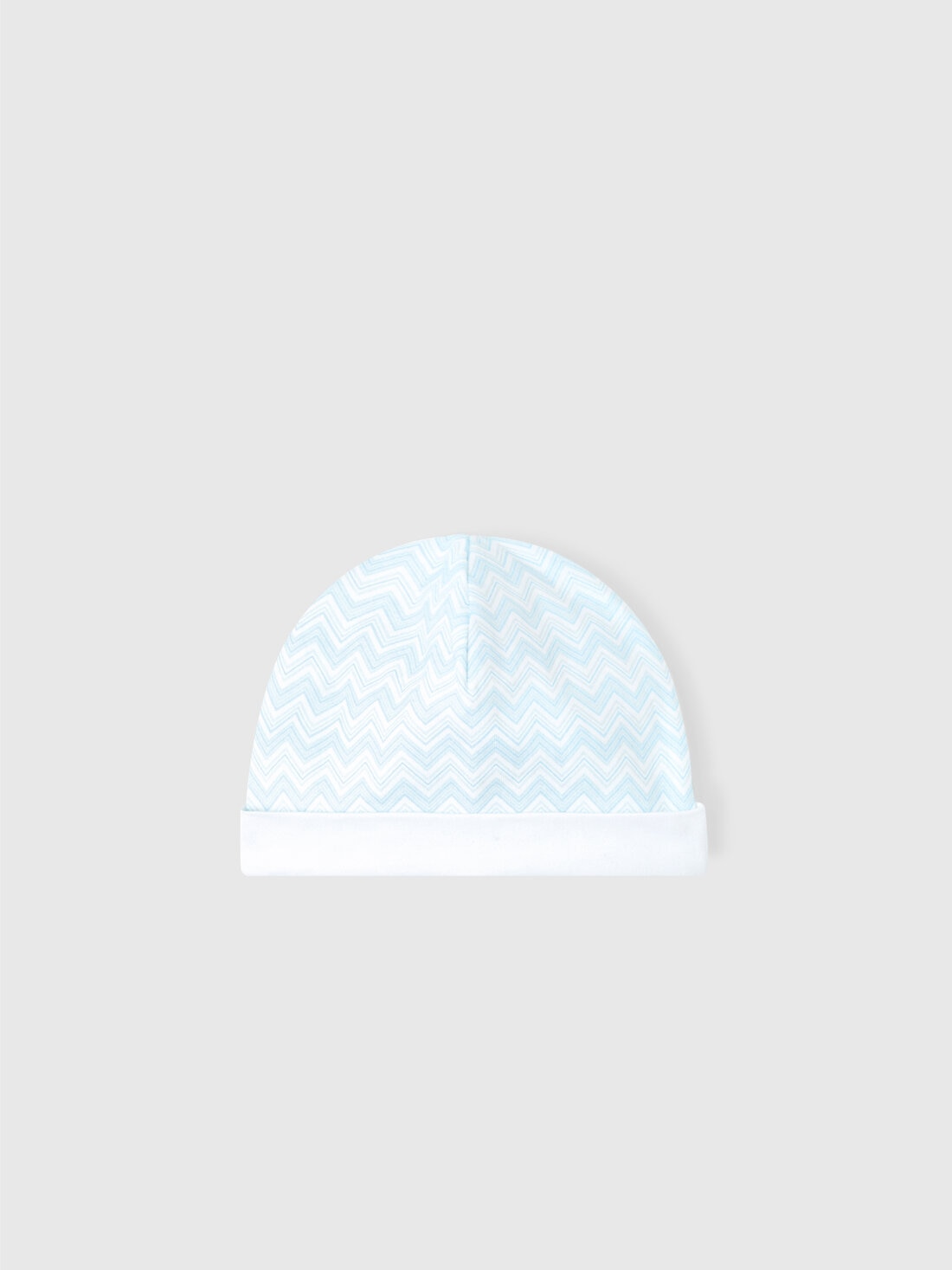 Newborn romper and beanie set in 100% cotton with zigzag pattern, White & Blue - KS25SU02BV00HNS72KG - 4