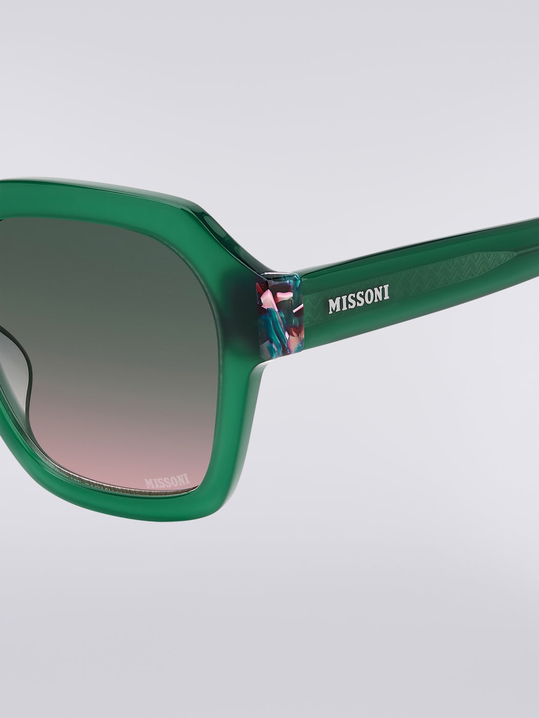 Missoni Seasonal Sonnenbrille aus Acetat, Grün & Rosa - 8051575840159 - 3