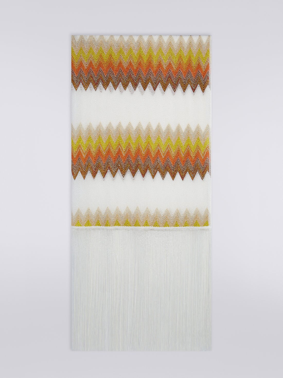 Chevron modal stole with lurex and fringes, Multicoloured  - 8051575919152 - 0