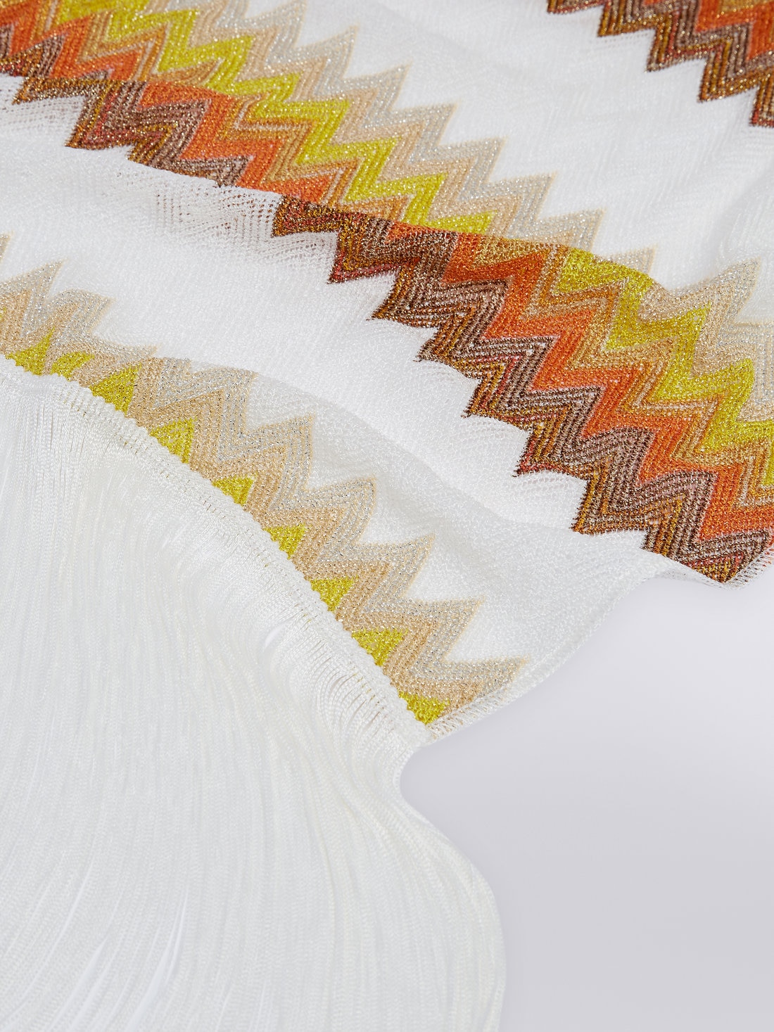 Chevron modal stole with lurex and fringes, Multicoloured  - 8051575919152 - 1