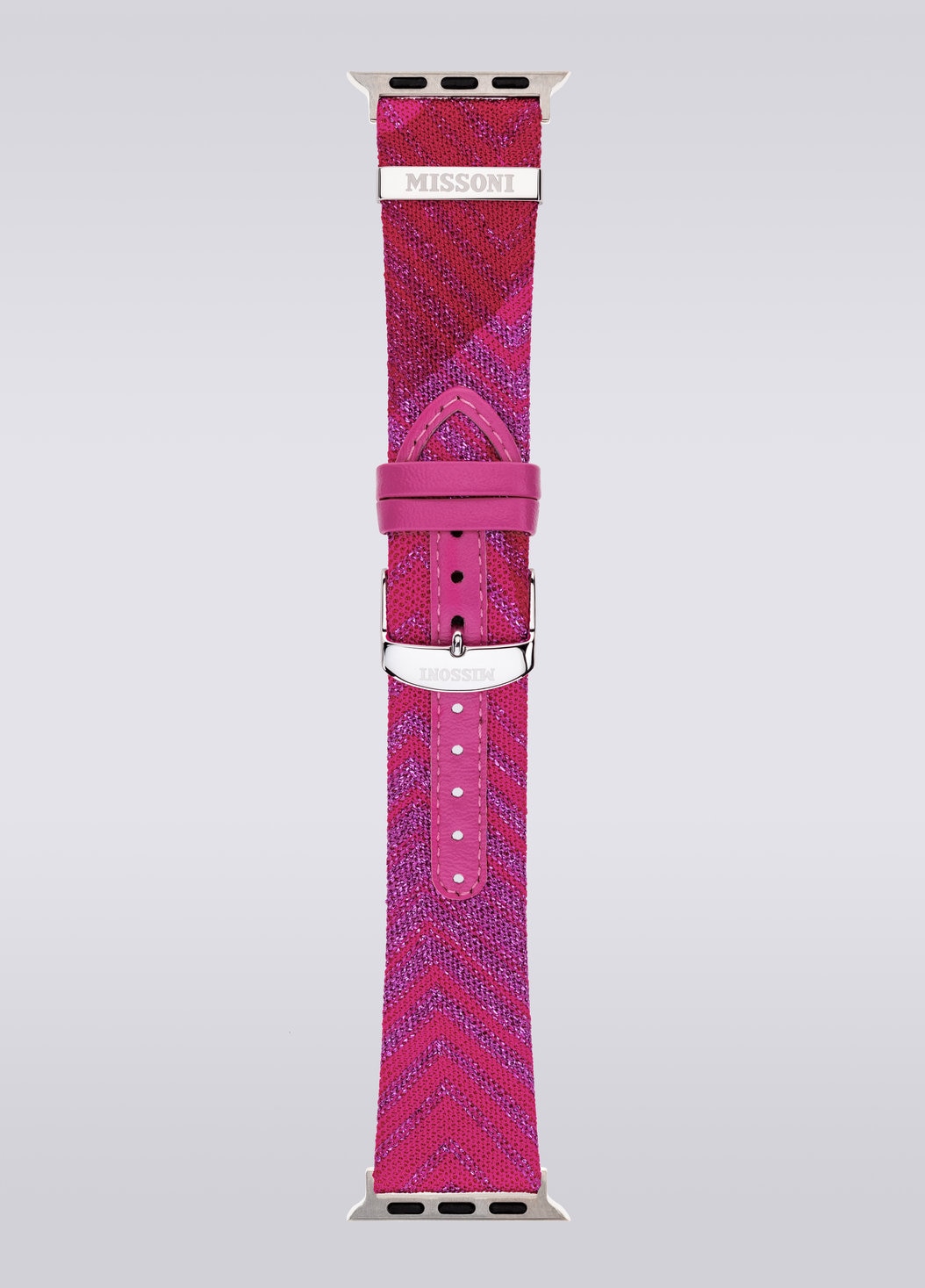 Missoni Fabric 22 mm Apple watch compatible strap, Pink   - 8053147046204 - 2