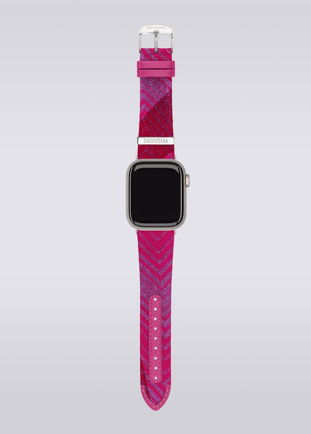 Missoni Fabric 22 mm Apple watch compatible strap, Pink   - 8053147046204 - 3