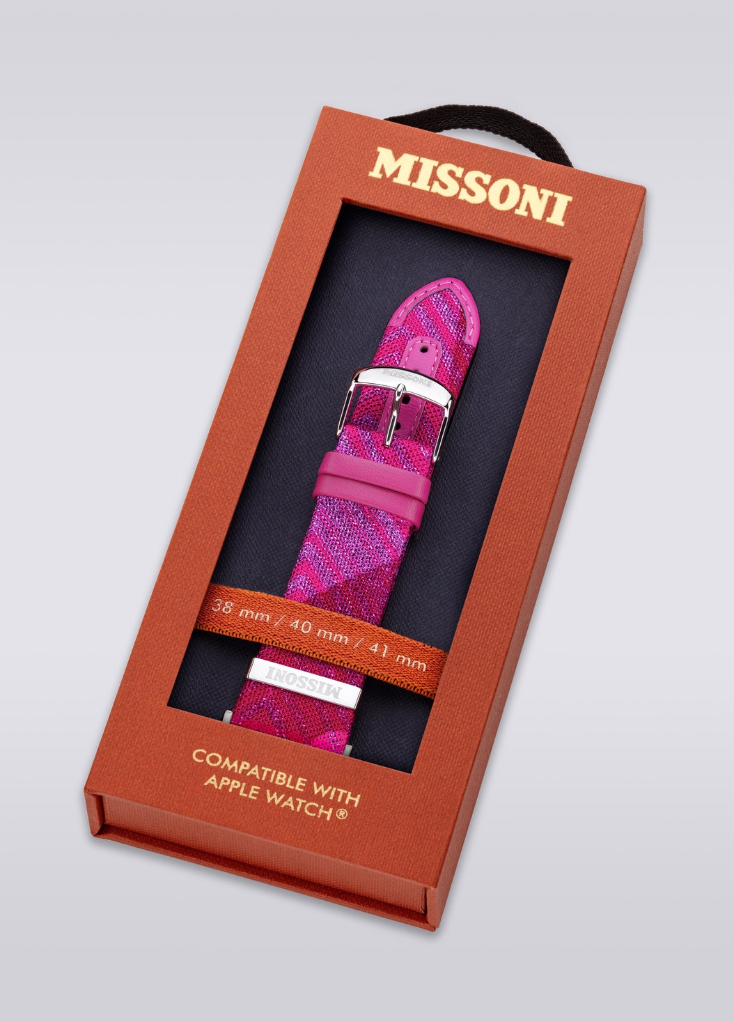 Missoni Fabric 22 mm mit Apple Watch kompatibles Armband, Rosa   - 8053147046204 - 4