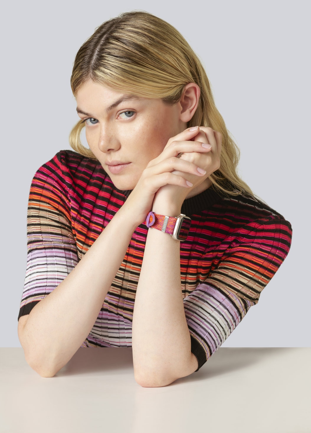 Missoni Fabric 22 mm Apple watch compatible strap, Multicoloured  - 8053147046235 - 1