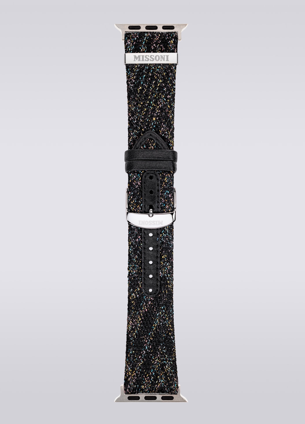 Missoni Fabric 22 mm bracelet compatible Apple Watch, Noir    - 8053147046242 - 2