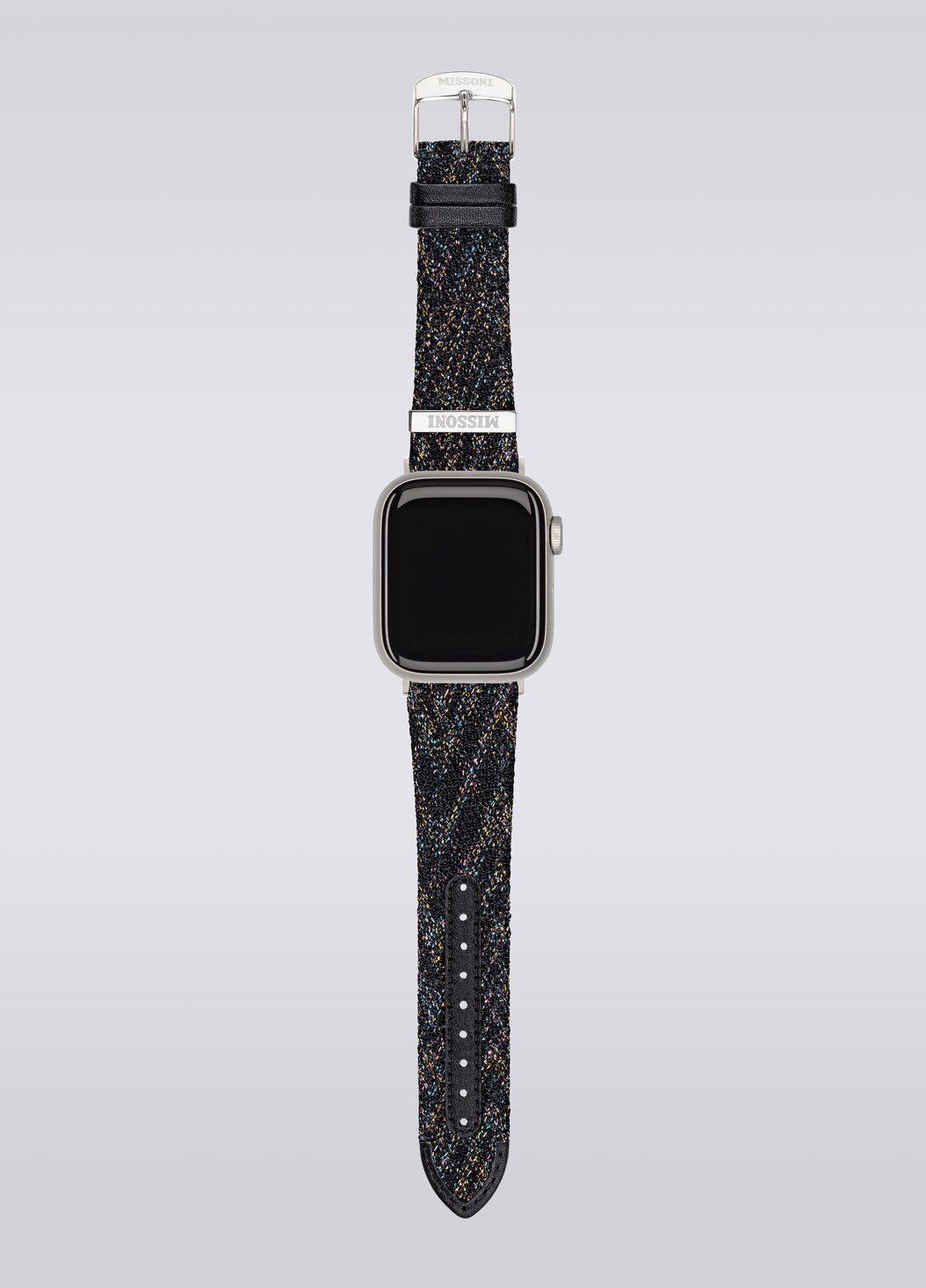 Missoni Fabric 22 mm Apple watch compatible strap, Black    - 8053147046242 - 3