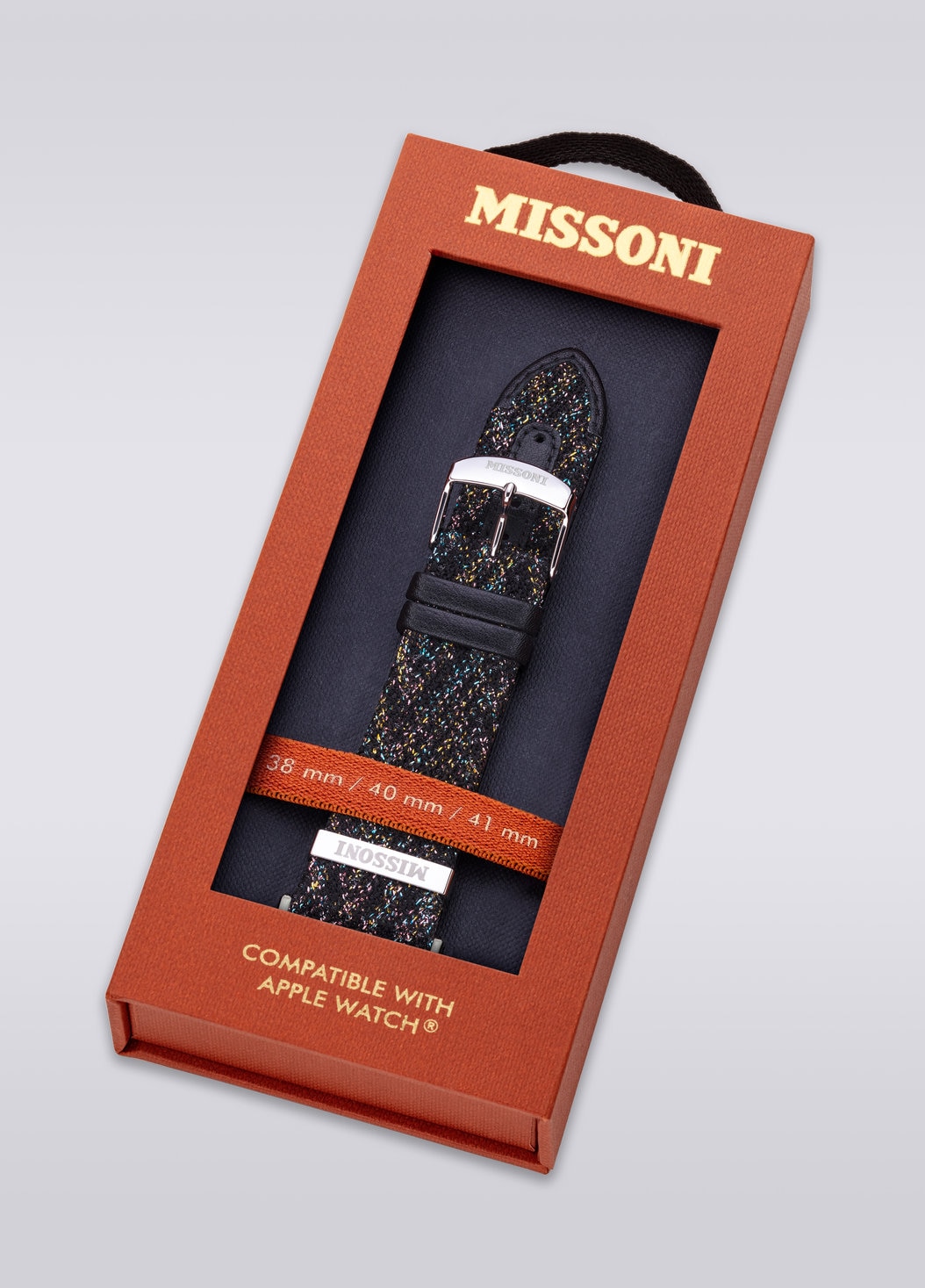 Missoni Fabric 22 mm Apple watch compatible strap, Black    - 8053147046242 - 4