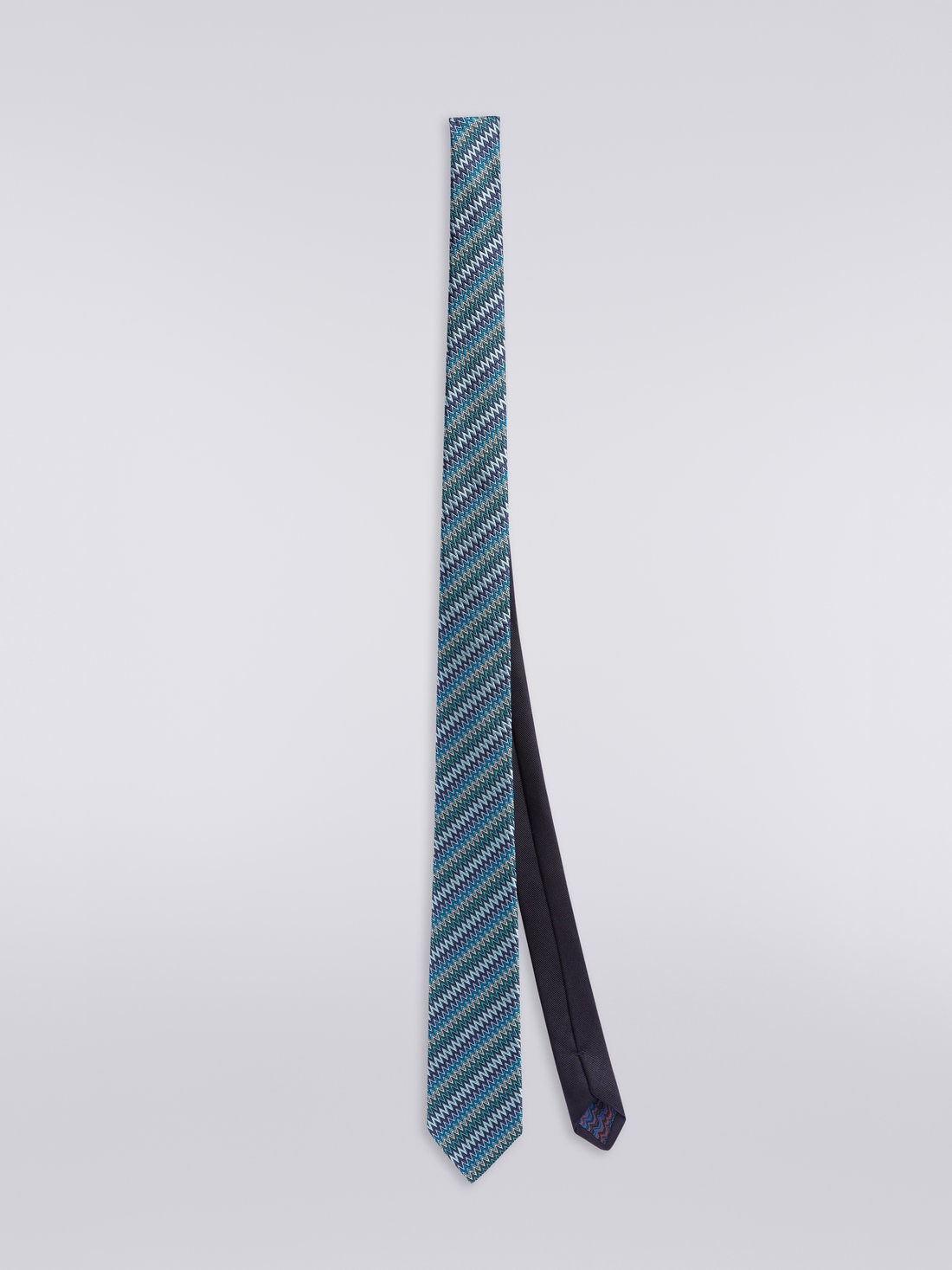 Zigzag silk tie, Multicoloured  - 8051575919947 - 0